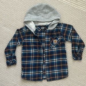 Carhartt hooded flannel button shirt